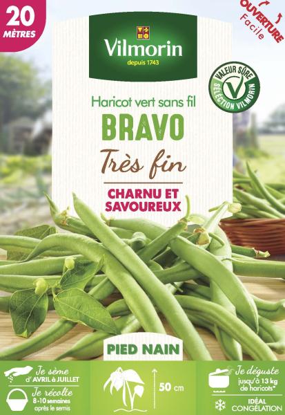 Légumes Secs - Haricot Nain Vert Bravo - 20 m - PACKAGING_RECTO